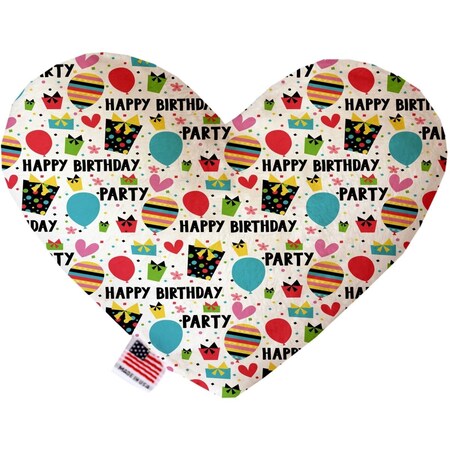 Mirage Pet Products Happy Birthday 6 in. Stuffing Free Heart Dog Toy 1204-SFTYHT6